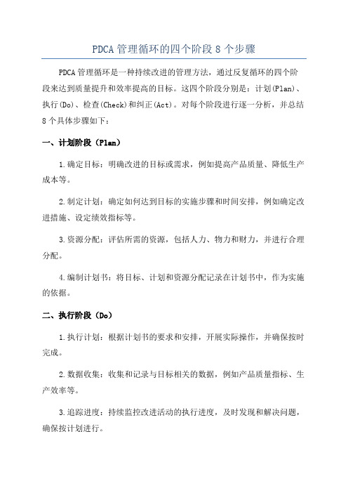 PDCA管理循环的四个阶段8个步骤