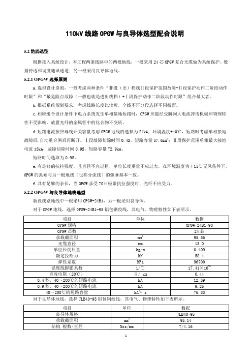 110kV线路OPGW选型