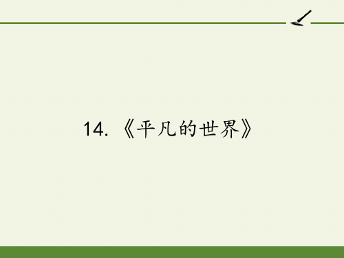 高中语文选修中国小说欣赏课件-14.《平凡的世界》1-人教版