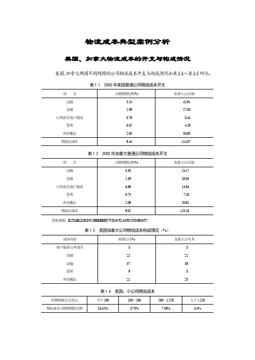 物流成本典型案例分析