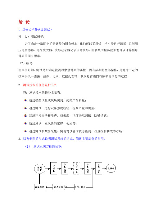 《测试技术》习题答案