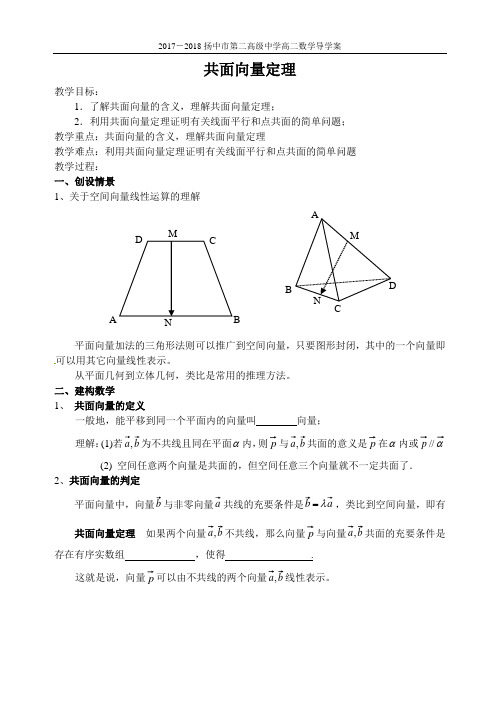 共面向量定理