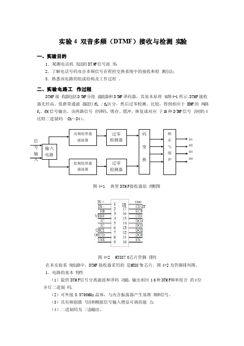 双音多频（DTMF）接收与检测实验