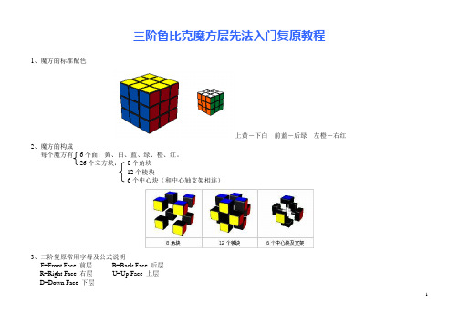 三阶鲁比克魔方层先法入门复原教程