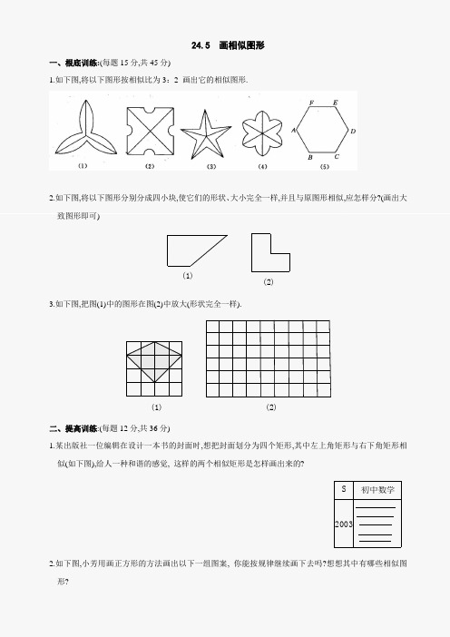 数学九年级上华东师大版24.5 画相似图形同步练习