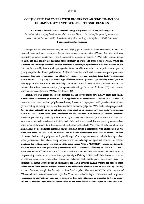 CONJUGATEDPOLYMERSWITHHIGHLYPOLARSIDECHAIN..