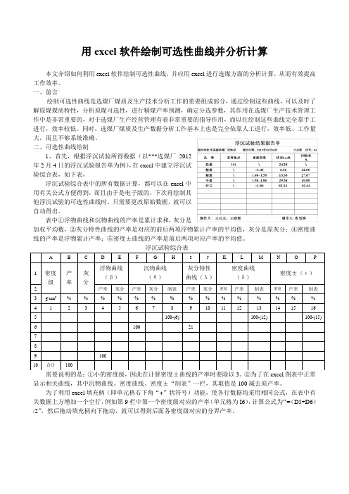 用excel绘制可选性曲线及分析计算