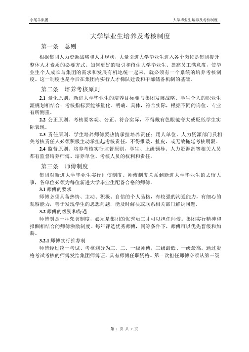 小尾羊集团大学毕业生培养及考核制度