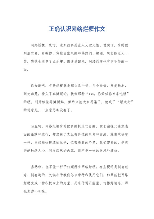 正确认识网络烂梗作文