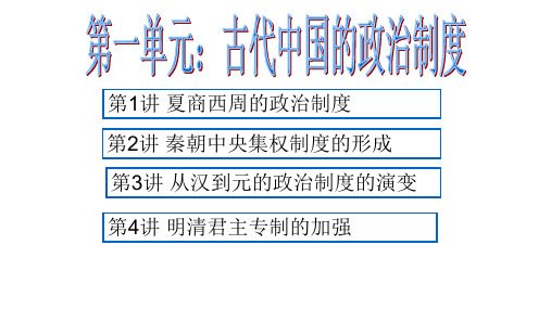 第1讲  夏、商、西周的政治制度-2021年高考历史一轮复习轻松备考课件(人教必修1)