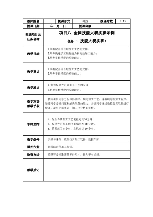 项目八全国技能大赛实操示例汇总