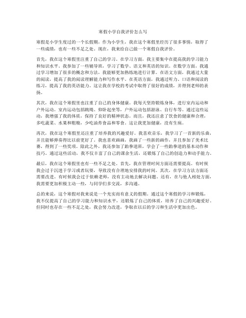 寒假小学自我评价怎么写