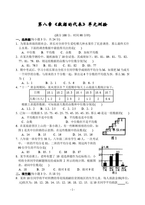 第八章《数据的代表》单元测验(含答案)-