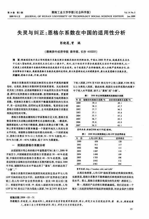 失灵与纠正：恩格尔系数在中国的适用性分析