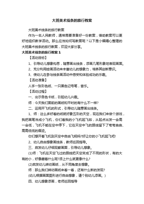 大班美术线条的旅行教案