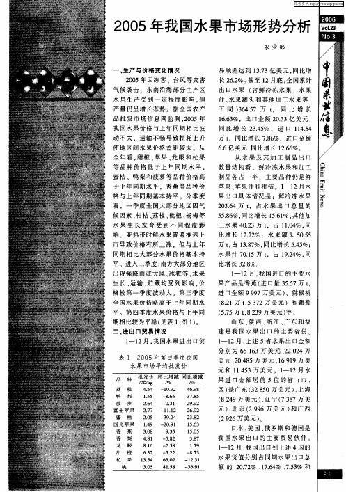 2005年我国水果市场形势分析