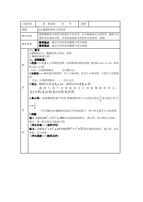 高中数学新课标人教A版选修1-1《2.2.1双曲线及其标准方程》教案