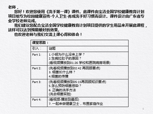 健康洗手第一课PPT课件