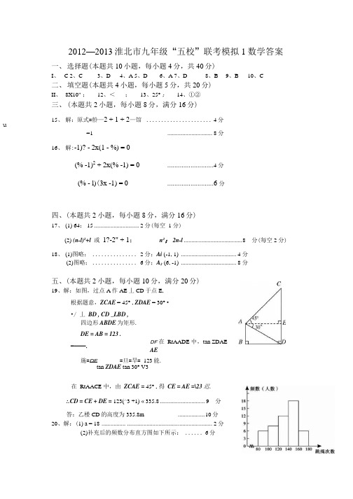 13数学模拟一答案.doc