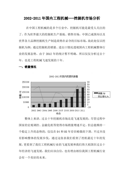 近十年国内挖机市场分析