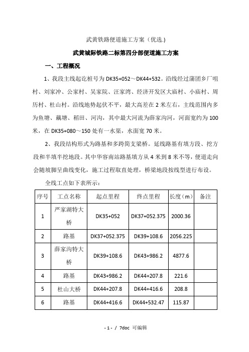 武黄铁路便道施工方案甄选