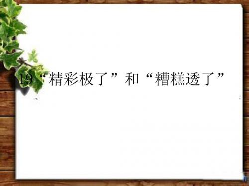 19精彩极了和糟糕透了