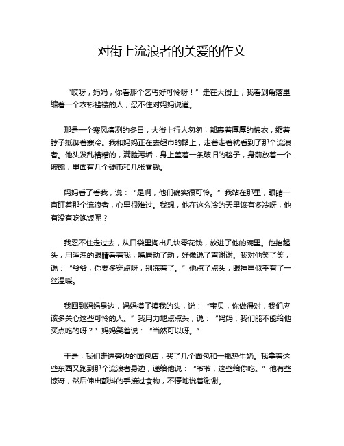 对街上流浪者的关爱的作文