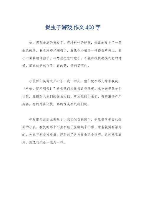 捉虫子游戏,作文400字