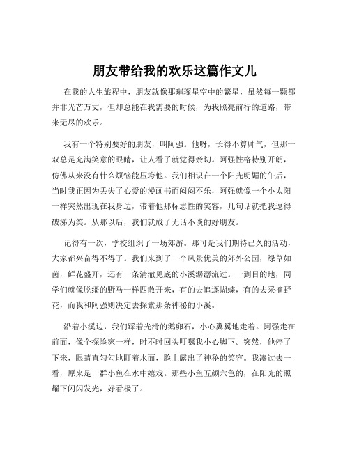 朋友带给我的欢乐这篇作文儿