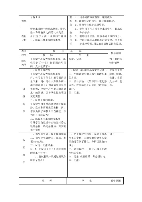 三年级科学下册第一单元土壤与生命2了解土壤教案苏教版 (1)