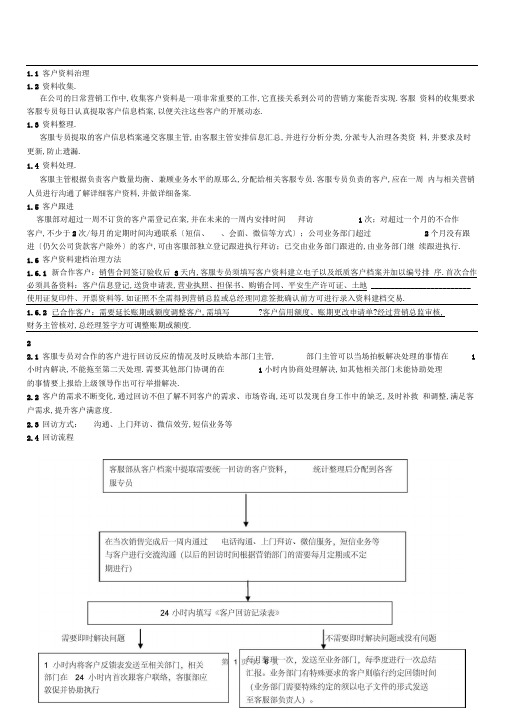 客户服务管理制度及工作流程