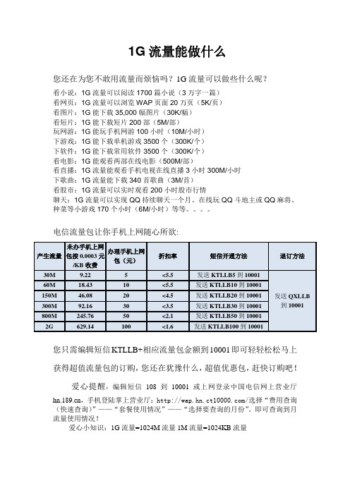 1G流量能做什么