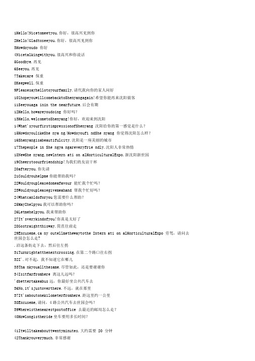 100句实用英文问候语