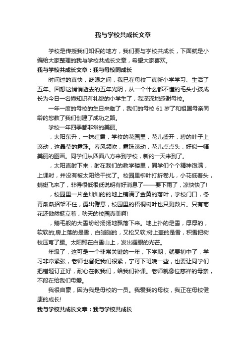 我与学校共成长文章