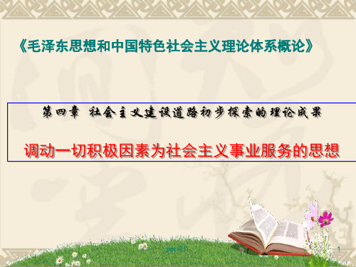 调动一切积极因素为社会主义事业服务的思想 ppt课件