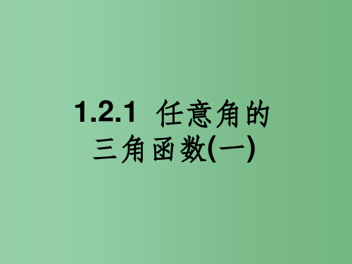 高中数学 教学能手示范课 第一章 三角函数 1.2.1 任意角的三角函数(一)课件 新人教版必修4