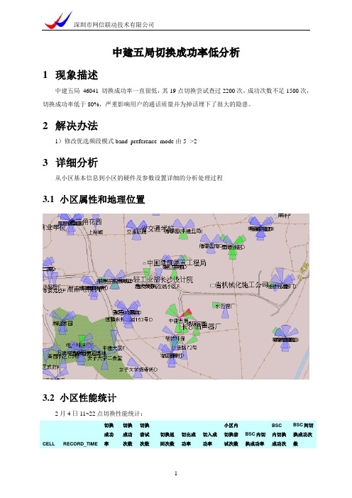 案例中建五局切换成功率低分析