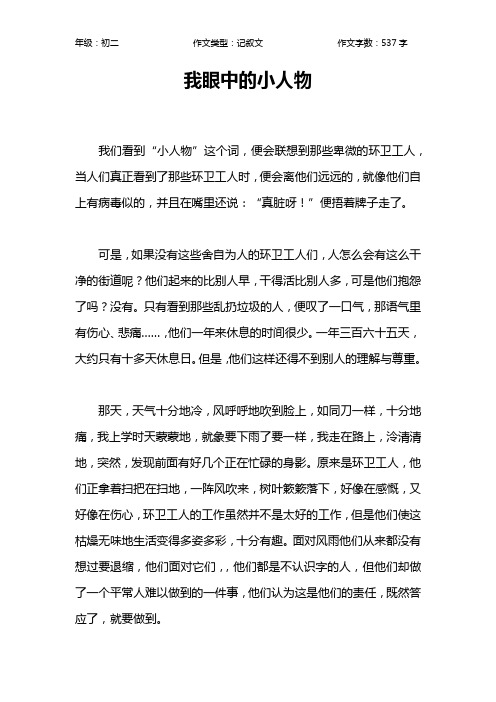 我眼中的小人物作文【初中初二500字】_15