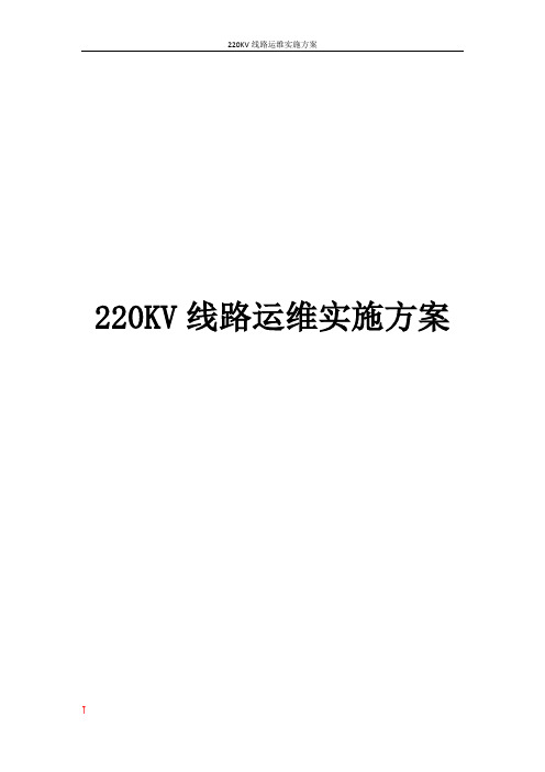 220KV线路运维实施方案