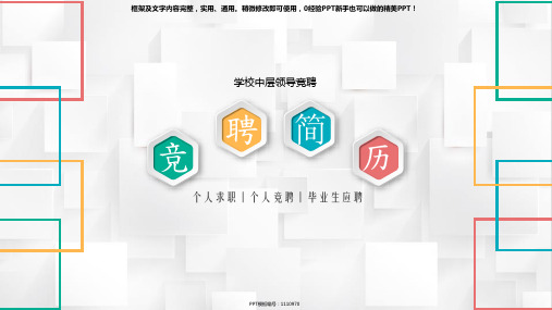 【实用PPT】学校中层领导竞聘