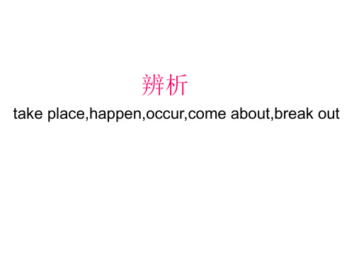 take place,happen,occur,come about,break out