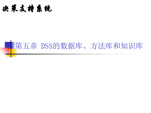 第五章 DSS的数据库、方法库和知识库  决策支持系统课件