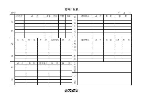材料日报表