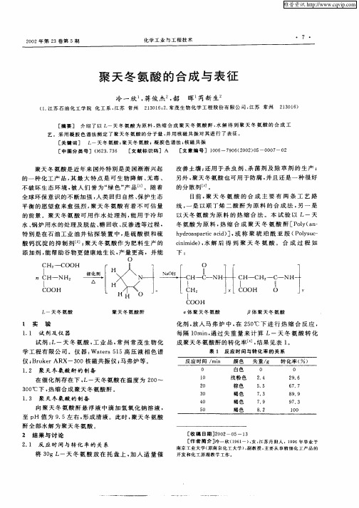 聚天冬氨酸的合成与表征