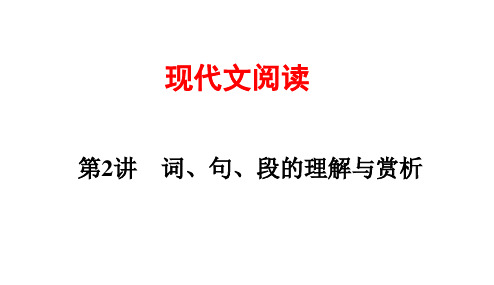 语文专题复习  记叙文阅读    词、句、段的理解与赏析