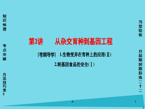 (通用版)2017版高考生物一轮复习 第7单元 生物的变异、育种与进化 第3讲 从杂交育种到基因工程