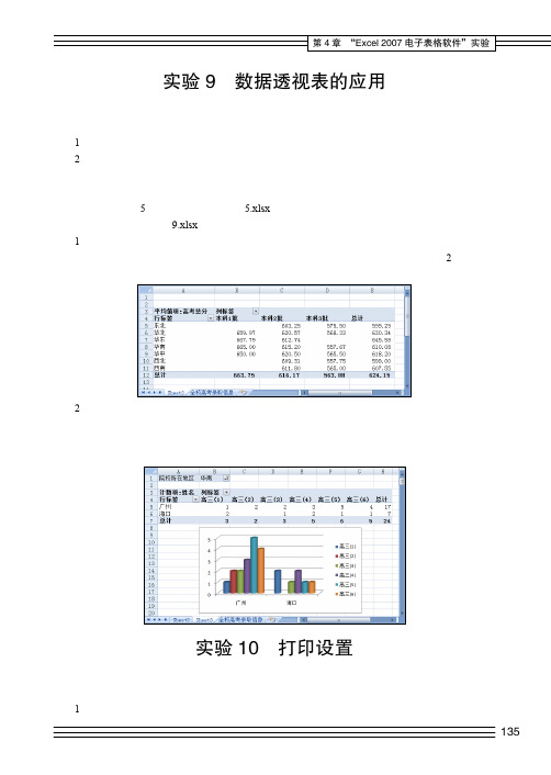 实验9 数据透视表的应用_信息技术基础——提高篇