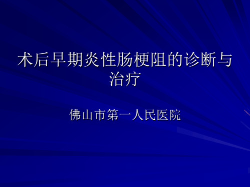 术后早期炎性肠梗阻的诊断