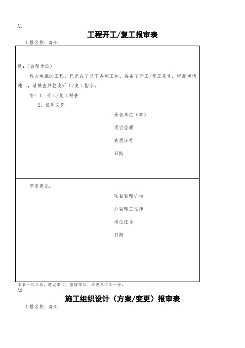 施工组织设计(方案、变更)报审表