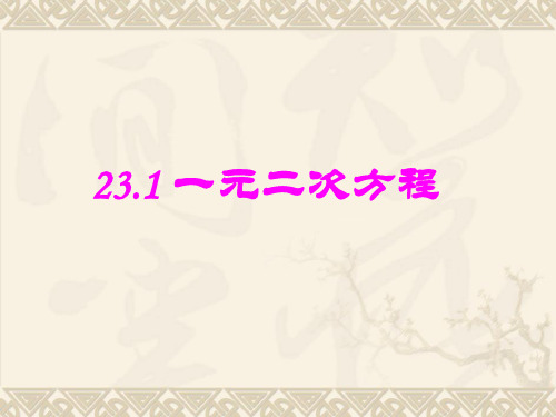 华师大版九年级上册23.1《一元二次方程》课件